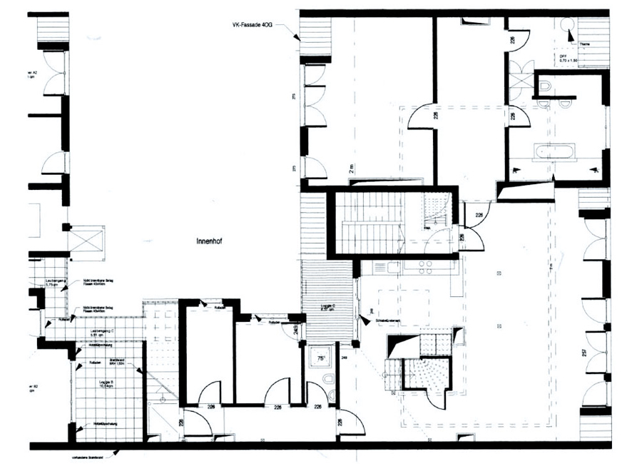 n-vier architekten, interior design, attic conversion Berlin-Friedrichshain, interior design, floor plan