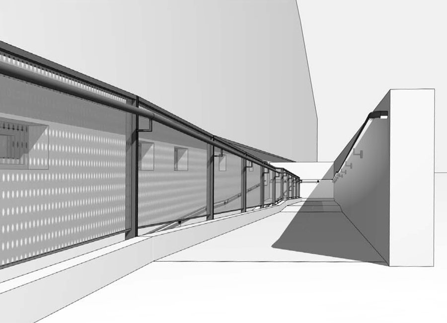 n-vier architekten, renovation Berlin-Lichtenberg, barrier-free ramp, accessibility, technical drawing